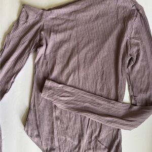 Women's Ribbed Long Sleeve Off the Shoulder Top